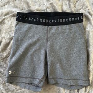 Under Armour Gray and Black Athletic Spandex Shorts